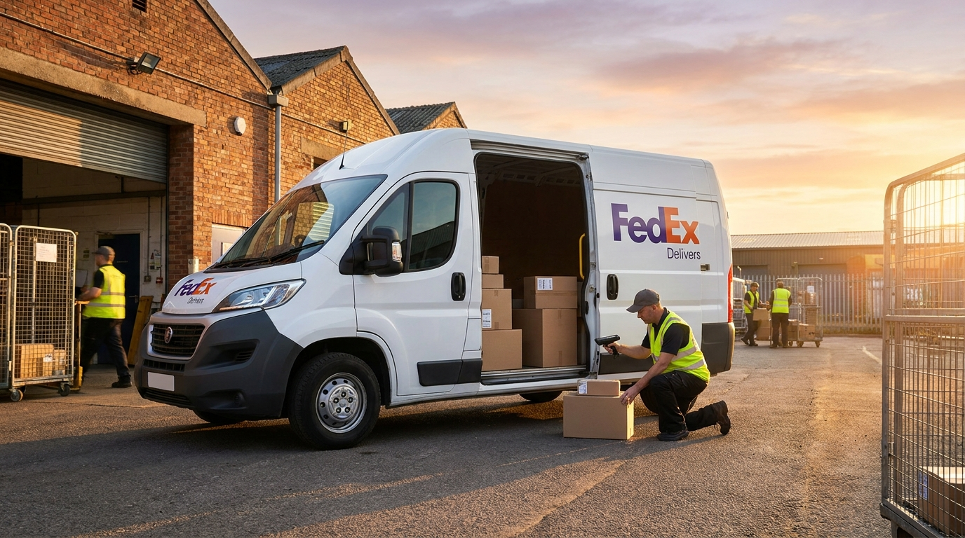 Regional Carriers 2026: A delivery van loaded with packages at a local depot—a cheaper alternative to UPS and FedEx