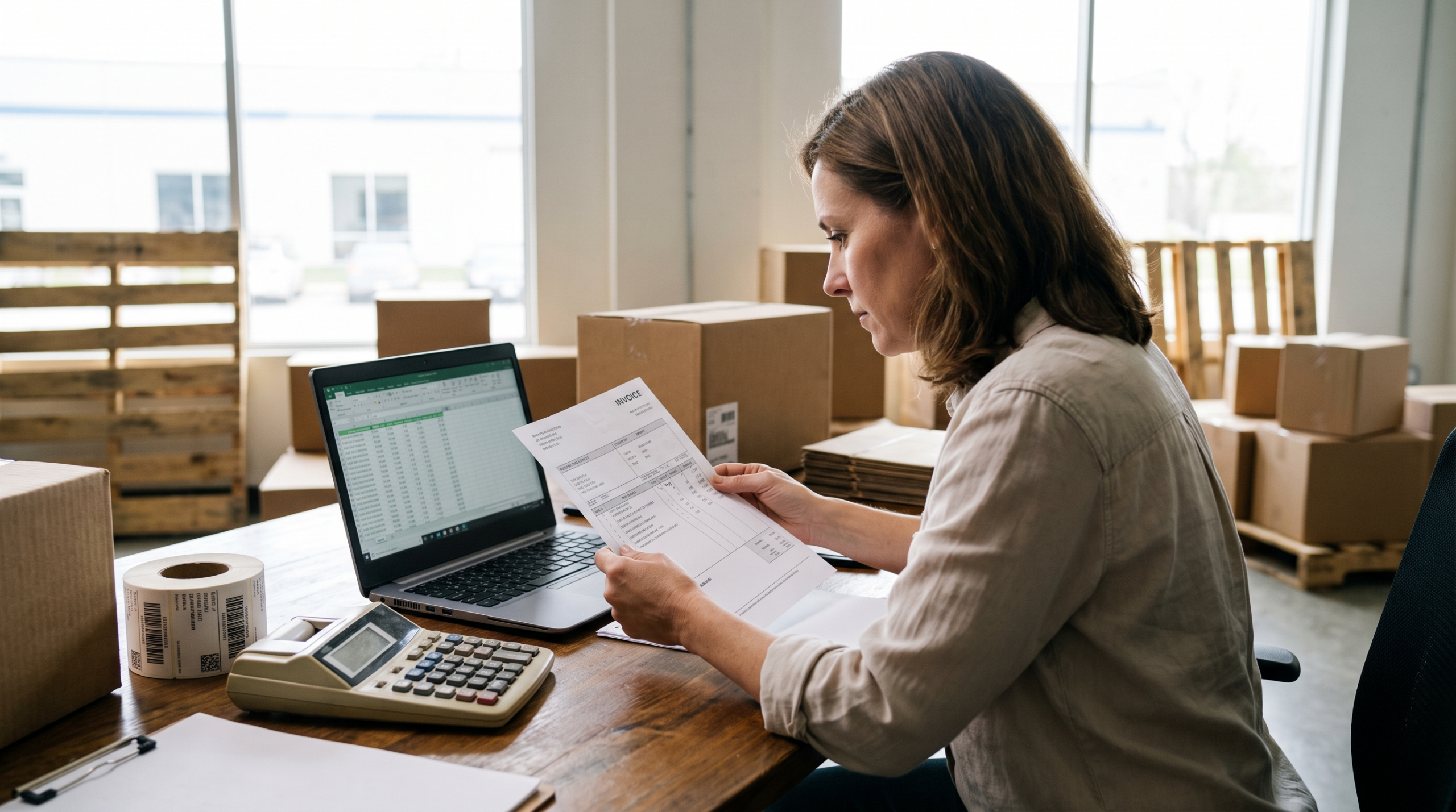 A shipper reviewing a carrier invoice showing third-party billing fees in 2026